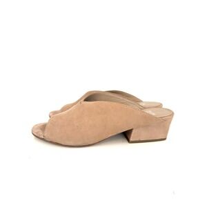 Eileen Fisher "Katniss" Tan Nubuck Open Toe  Slides Size 10 Neutral